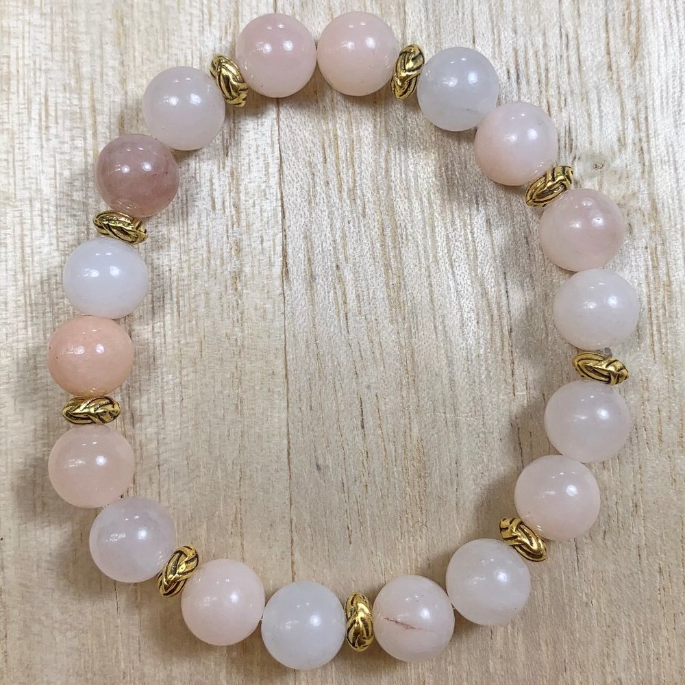 8mm Pink Aventurine Chakra Stretch Bracelet - Picture 4 of 5